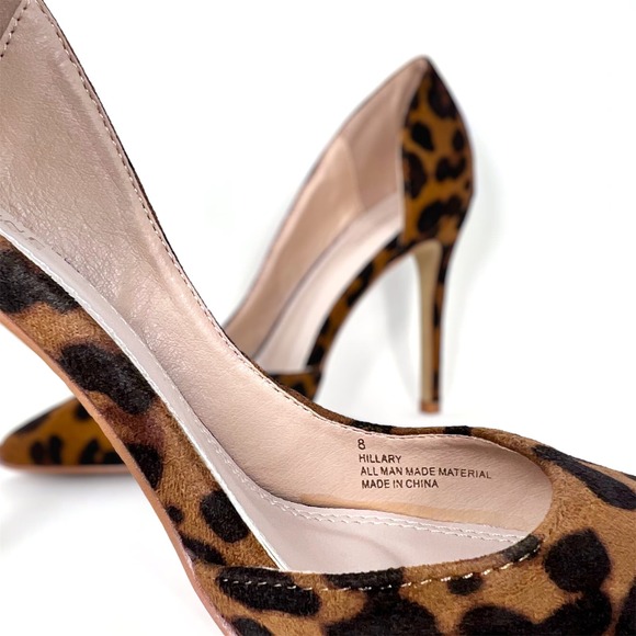 Leopard Print Pointed Toe D'Orsay Stiletto High Heels, Size 8 (MSRP $99) - Picture 6 of 7